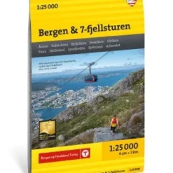 Bergen & 7-Fjell-Touren Wanderkarte 1:25.000 - Calazo Norwegen Stikart