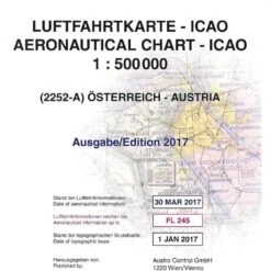 Luftfahrtkarte (2252-A) 2023 - ICAO Österreich 1:500.000 Plano